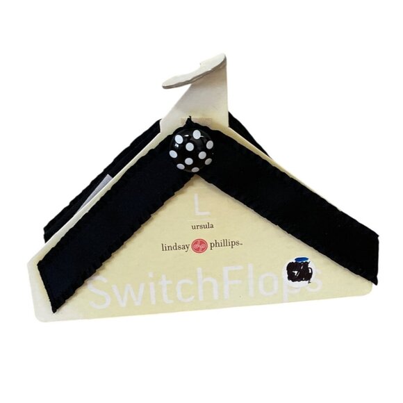 Lindsay Phillips SwitchFlops Strap Ursula L 9 10 11 Black With Polka Dot Accent - Picture 1 of 6